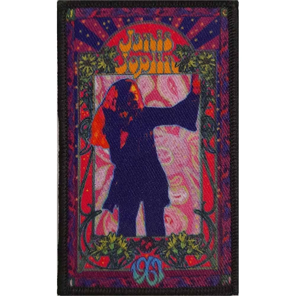 Janis Joplin Floral Flame Woven Patch Front