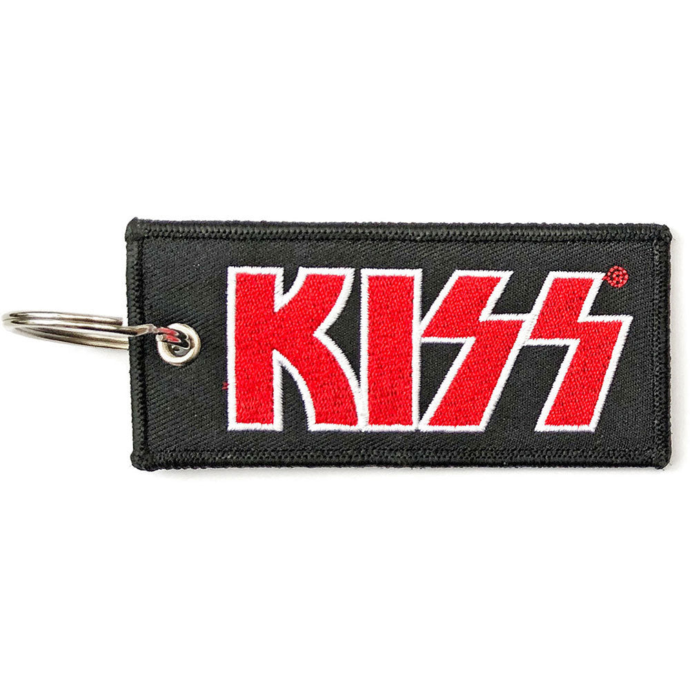 KISS Red Logo Embroidered Key Chain Front