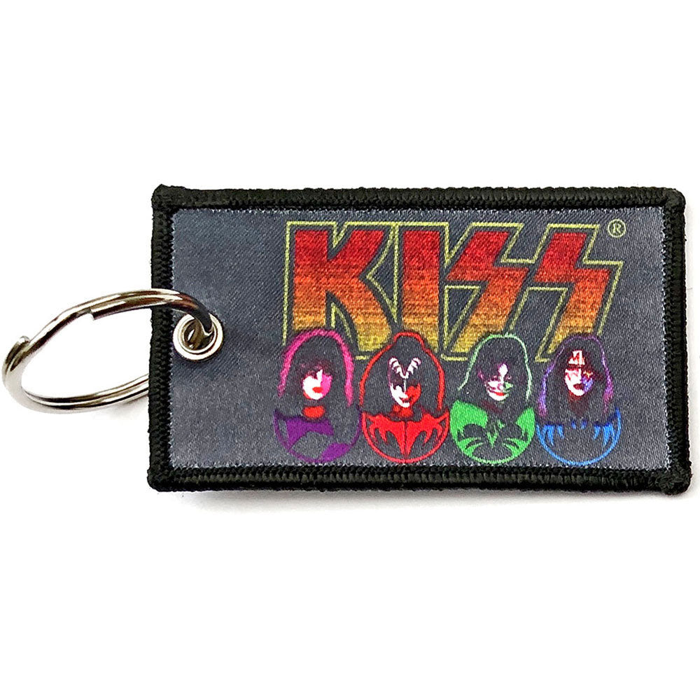 KISS Faces & Icons Embroidered Key Chain Front