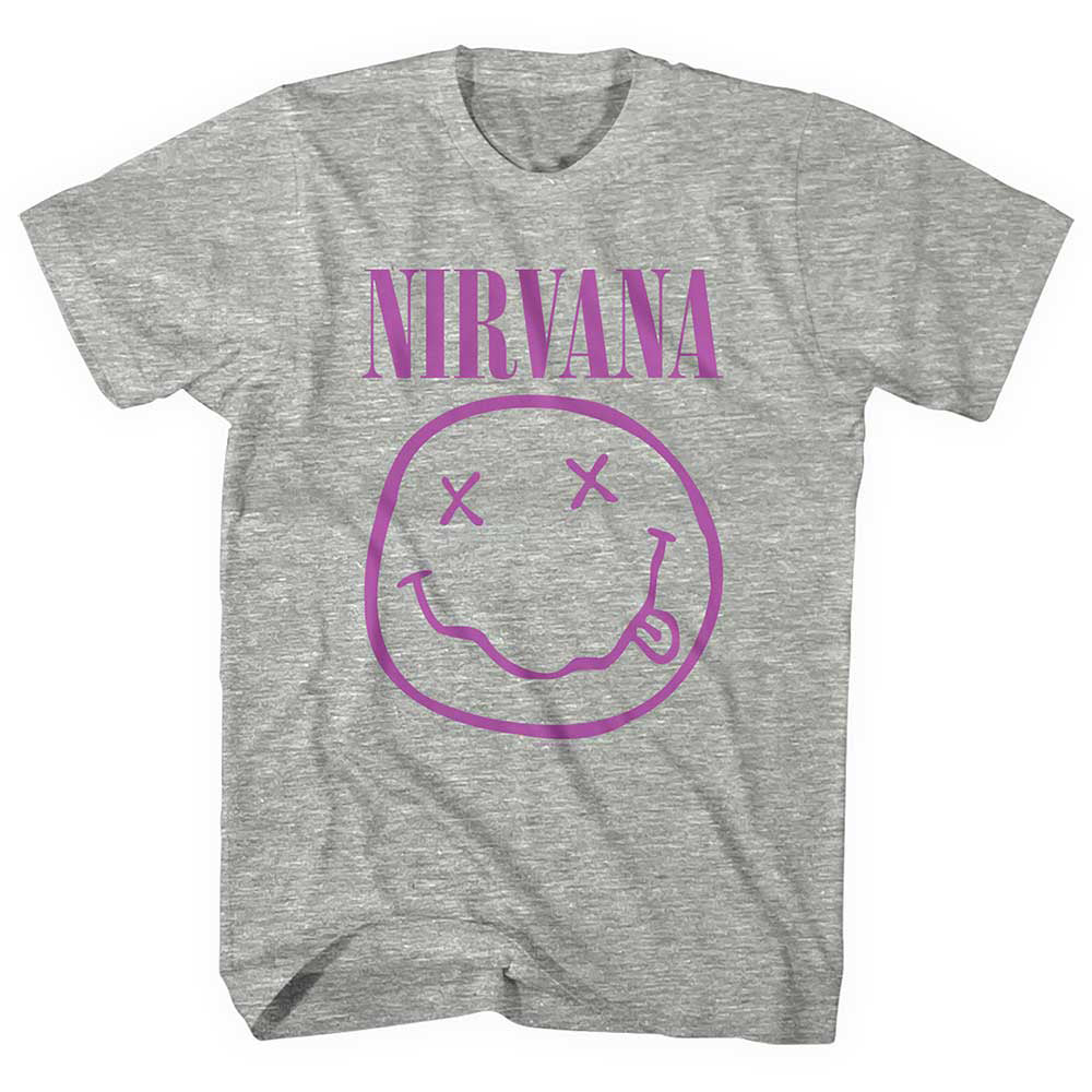 Nirvana Purple Smiley T-shirt Front