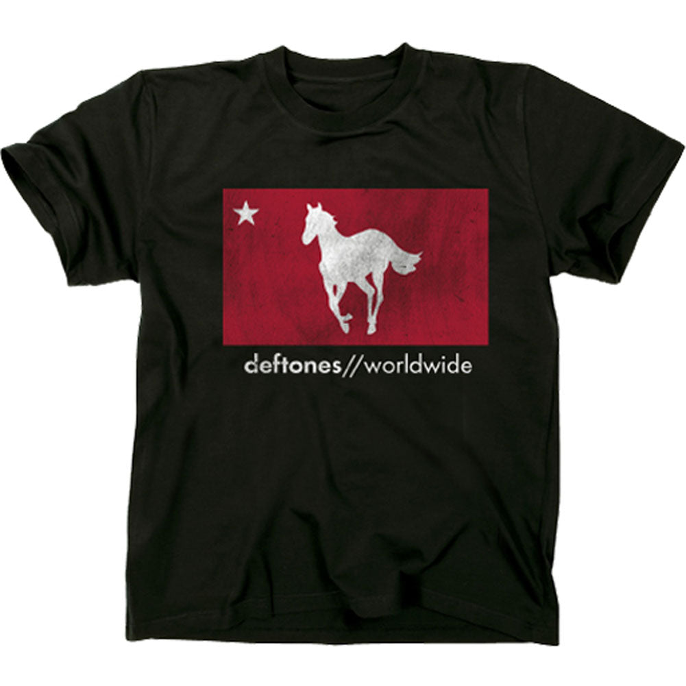 Deftones Distressed White Pony Express Slim Fit T-shirt Front