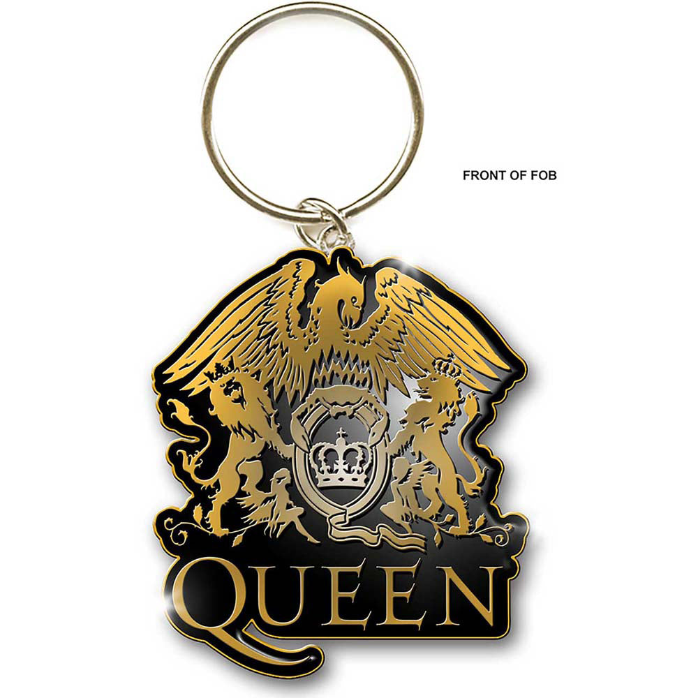 Queen Gold Crest Metal Key Chain Front
