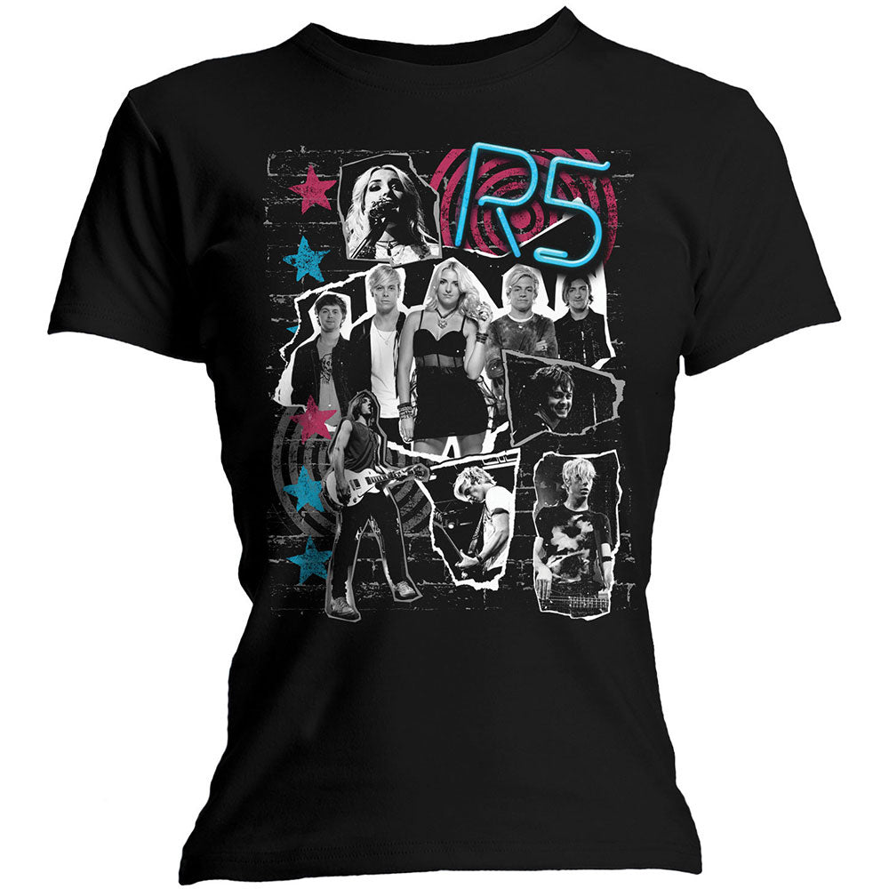 R5 Grunge Collage Junior Top Front