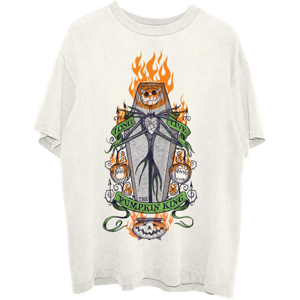 Disney The Nightmare Before Christmas Orange Flames Pumpkin King T-shirt Front