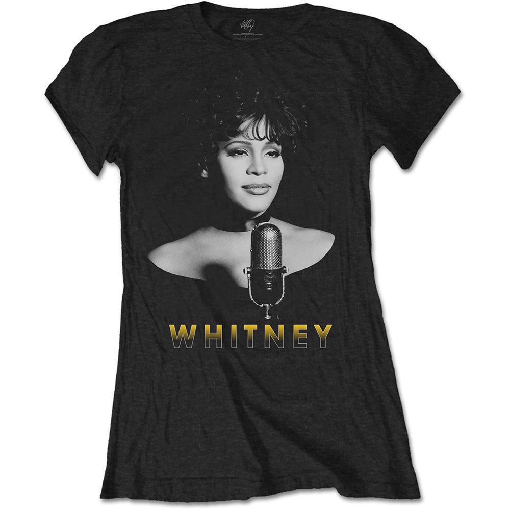 Whitney Houston Black & White Photo Junior Top Front