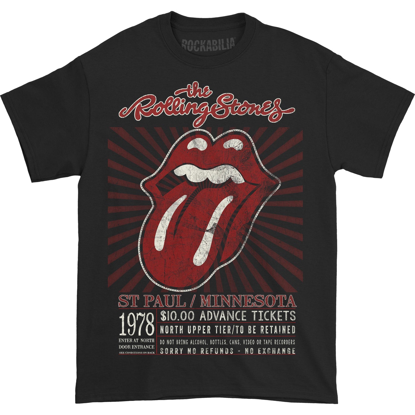 Rolling Stones Tour '78 Ticket T-shirt Front