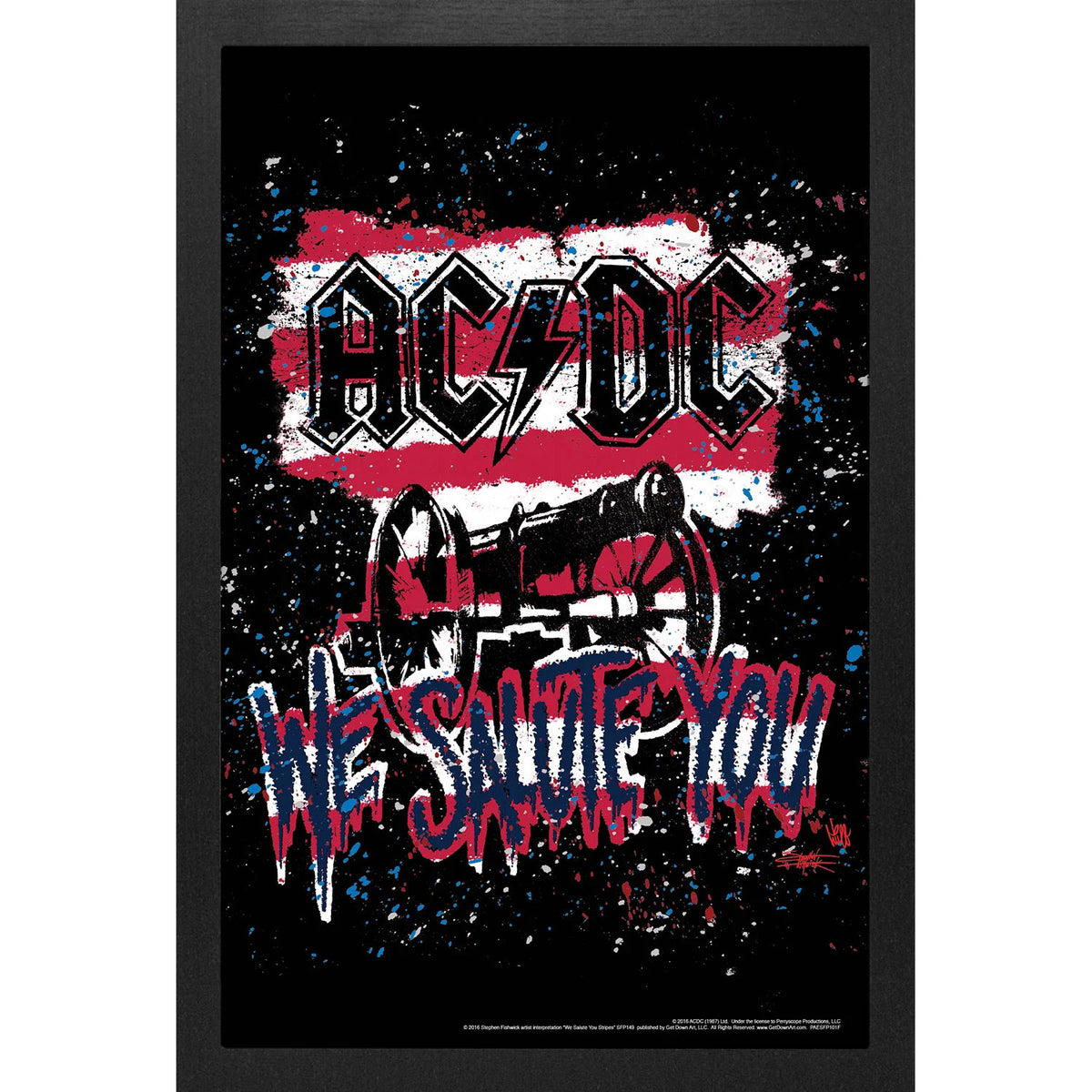 AC/DC Stephen Fiswick - We Salute You Framed Wall Art Front