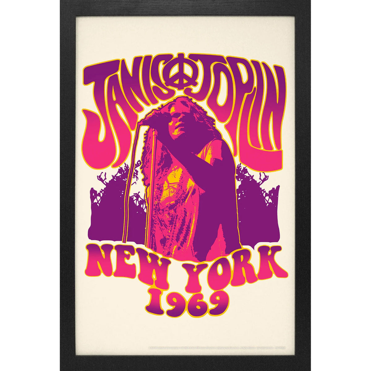 Janis Joplin BD Collection - Groovy with a Microphone Framed Wall Art Front