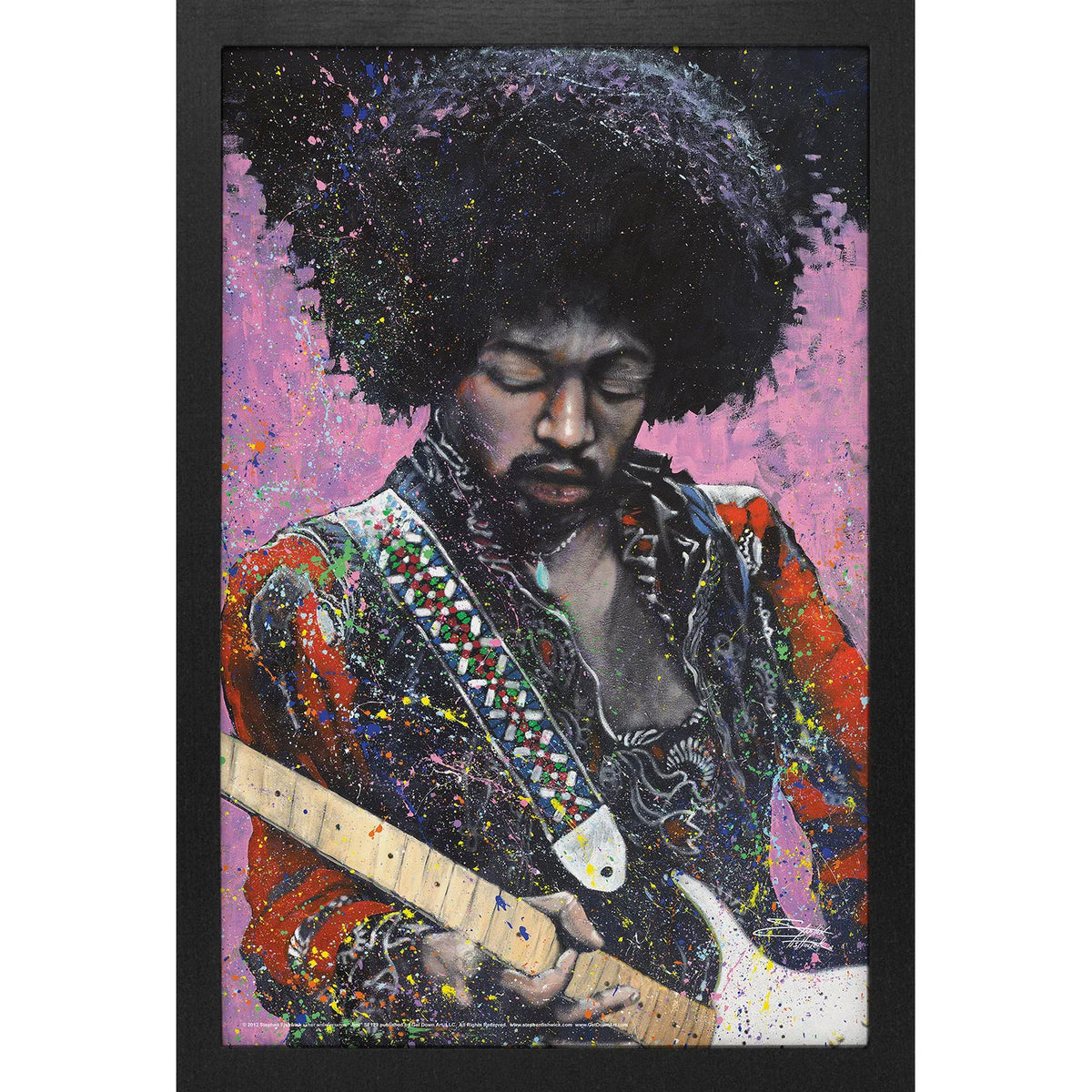 Jimi Hendrix Stephen Fishwick - Jimi Framed Wall Art Front