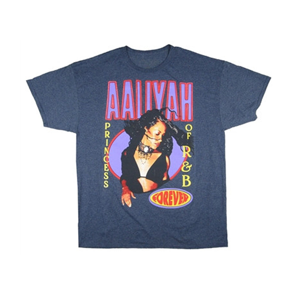 Aaliyah Forever on Heather Blue Tee T-shirt Front