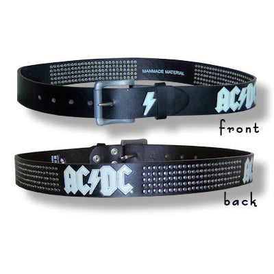 AC/DC Studded Leather Belt Belt Front