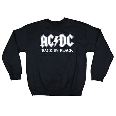 AC/DC Back In Black Crew Neck Fleece Sweatshirt Front
