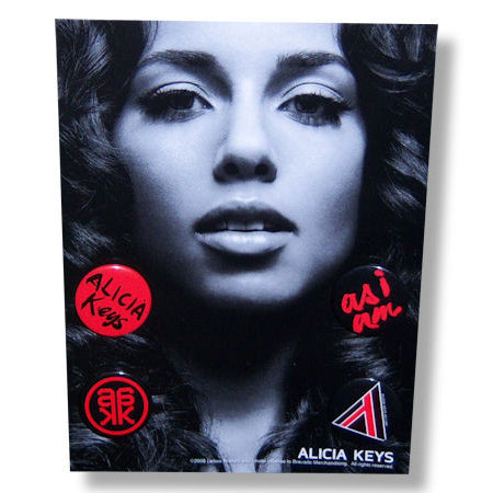 Alicia Keys 4 Button Pack Collector Items Front