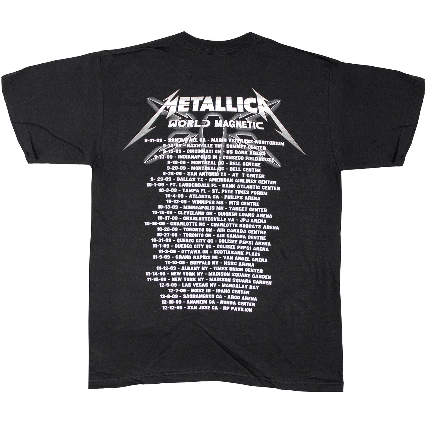 Metallica World Magnetic 08/09 Tour Tee (San Rafael) T-shirt Back