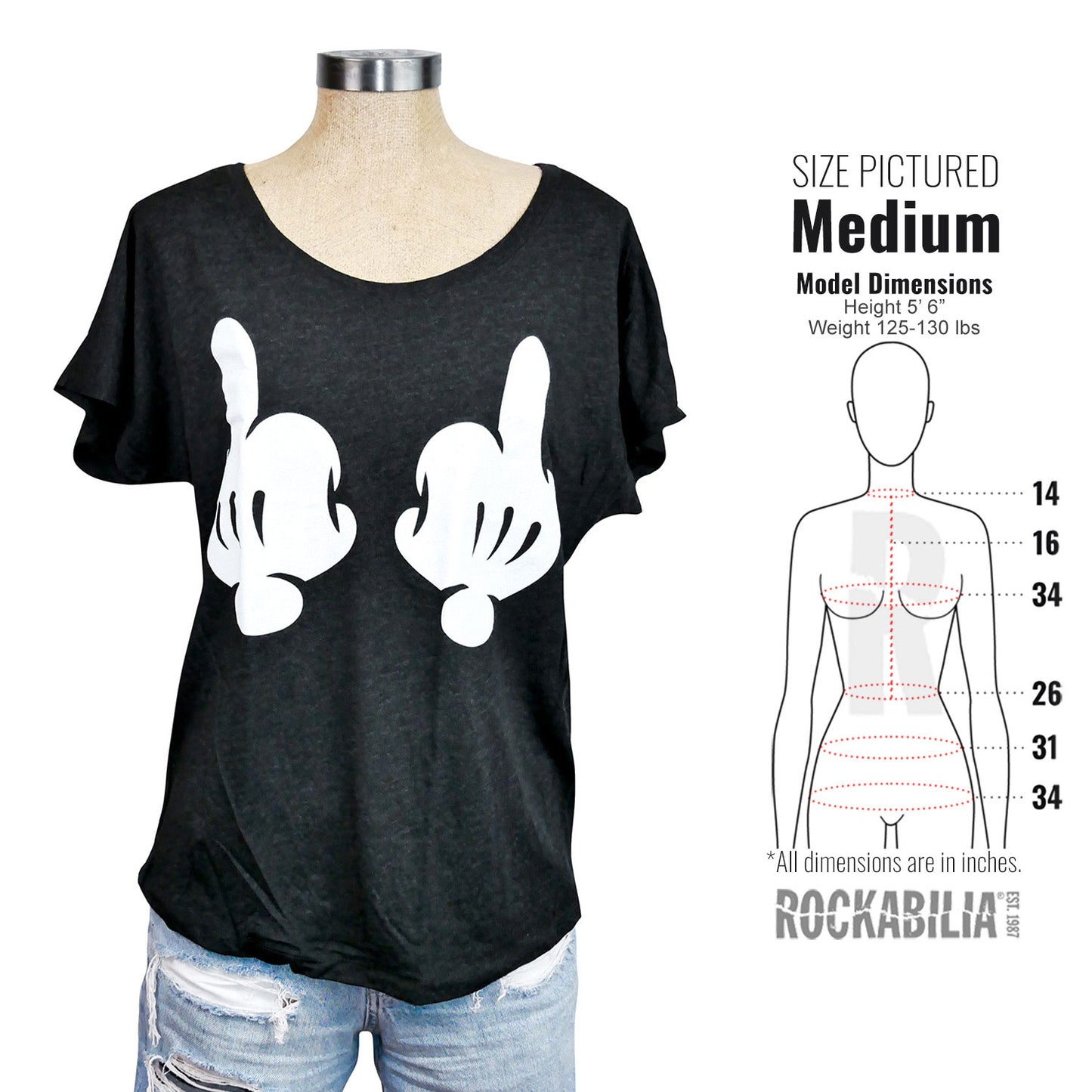 Bring Me The Horizon Two Gloves Dolman Baby Doll Junior Top Alt 3