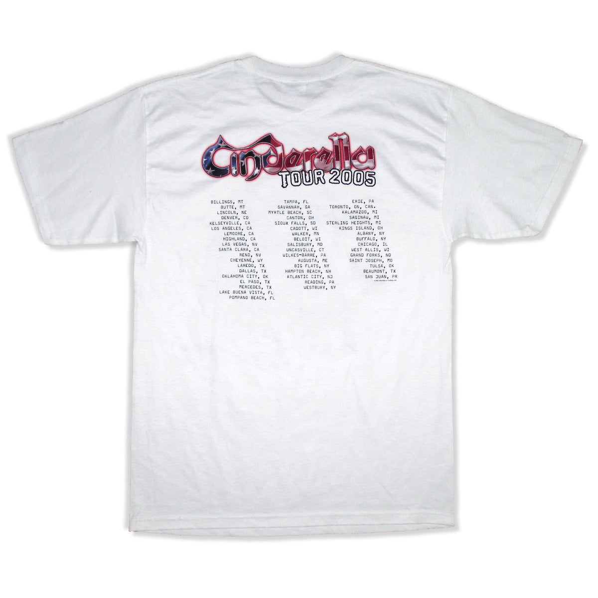 Cinderella Band Wearing Shades 2005 Tour Usa, Canada, PR T-shirt Back
