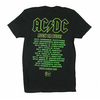 AC/DC Rock Or Bust Neon Live 2015 T-shirt Back