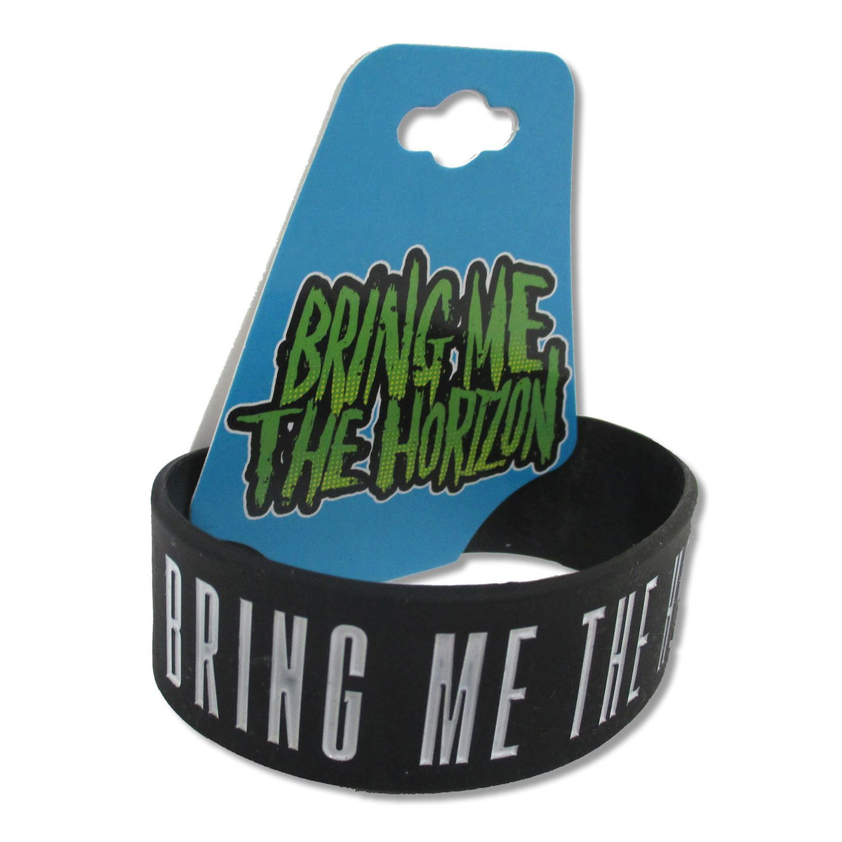 Bring Me The Horizon Saved My Life Black Silicone Wristband Rubber Bracelet Front
