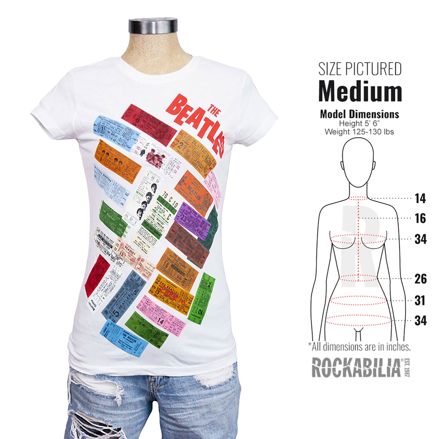 Beatles Ticket Stack Junior Top Alt 3