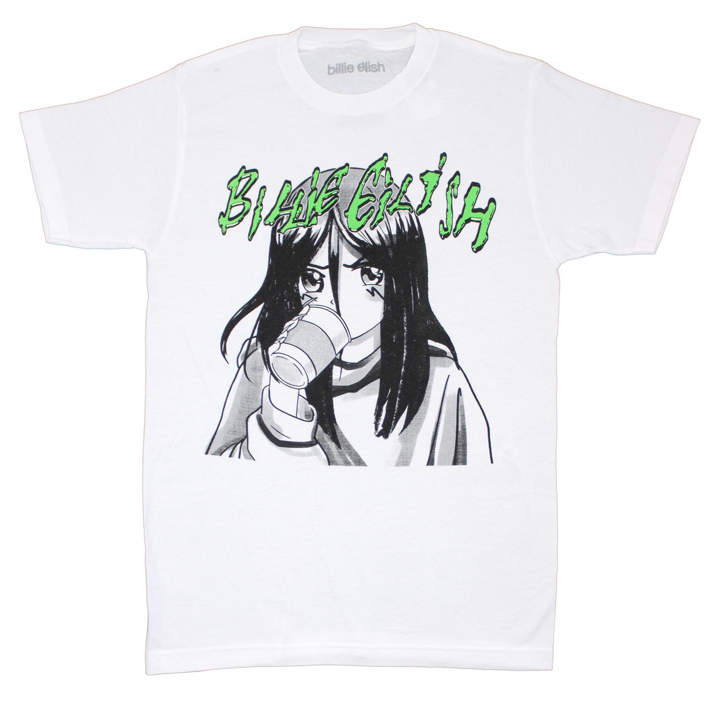 Billie Eilish Anime Coffee (Womens Plus Sizes) Junior Top Front
