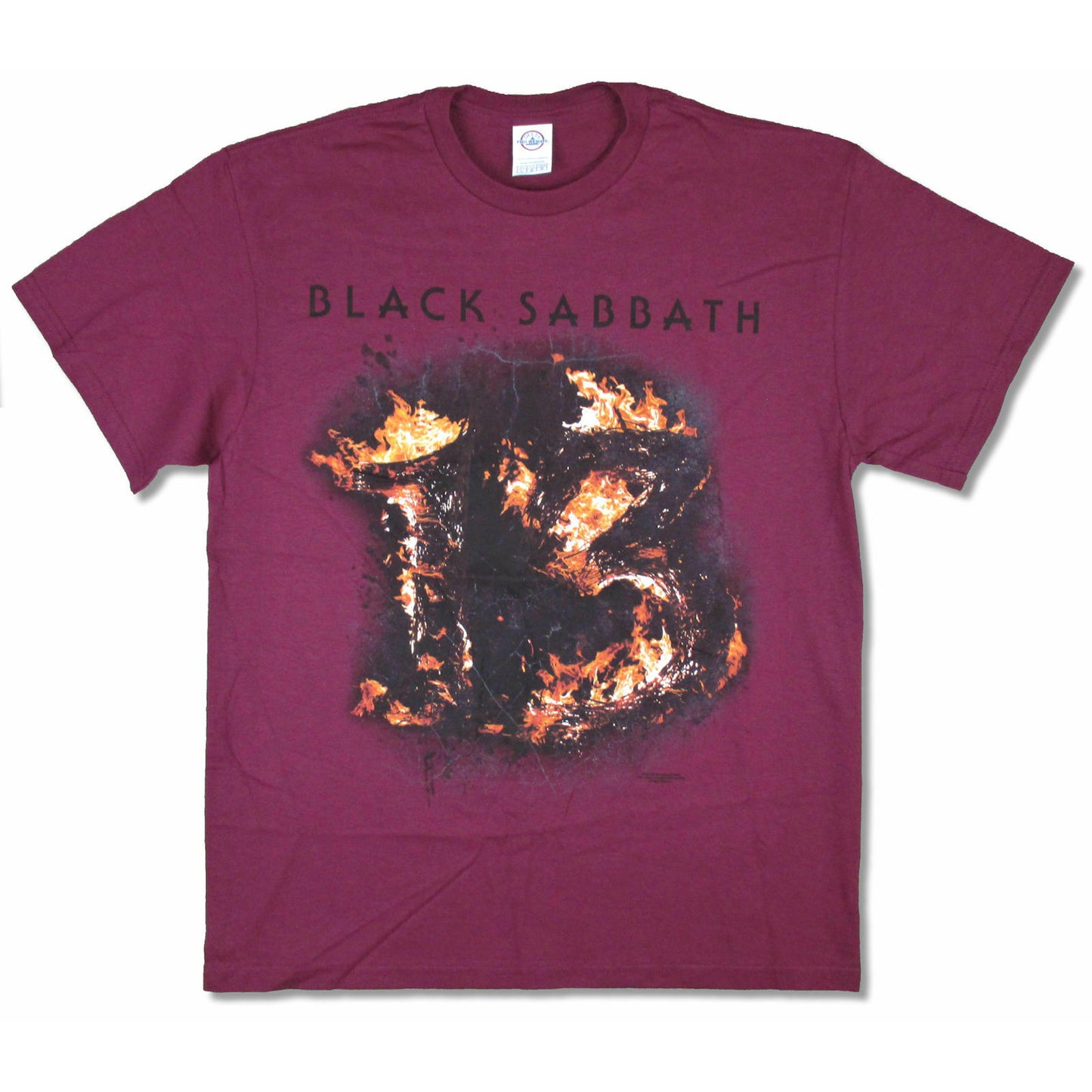 Black Sabbath 13 Flames (Maroon) T-shirt Front