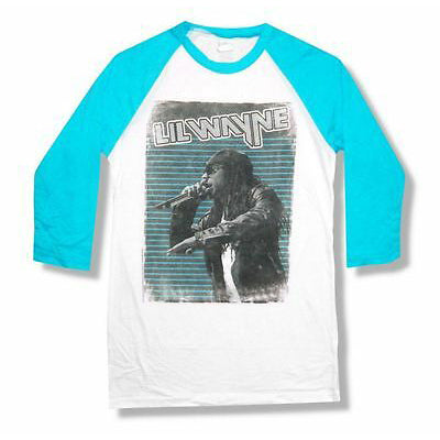 Lil Wayne Mic Live Image Raglan Jersey T-shirt Front