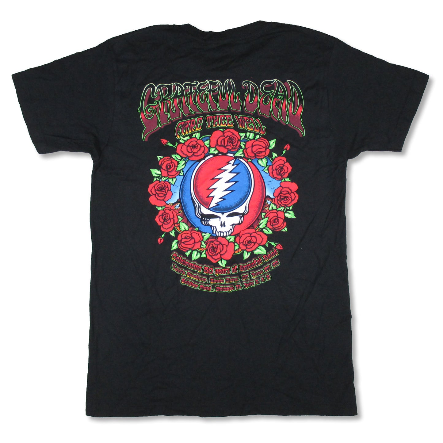 Grateful Dead Roses Santa Clara / Chicago Events T-shirt Back