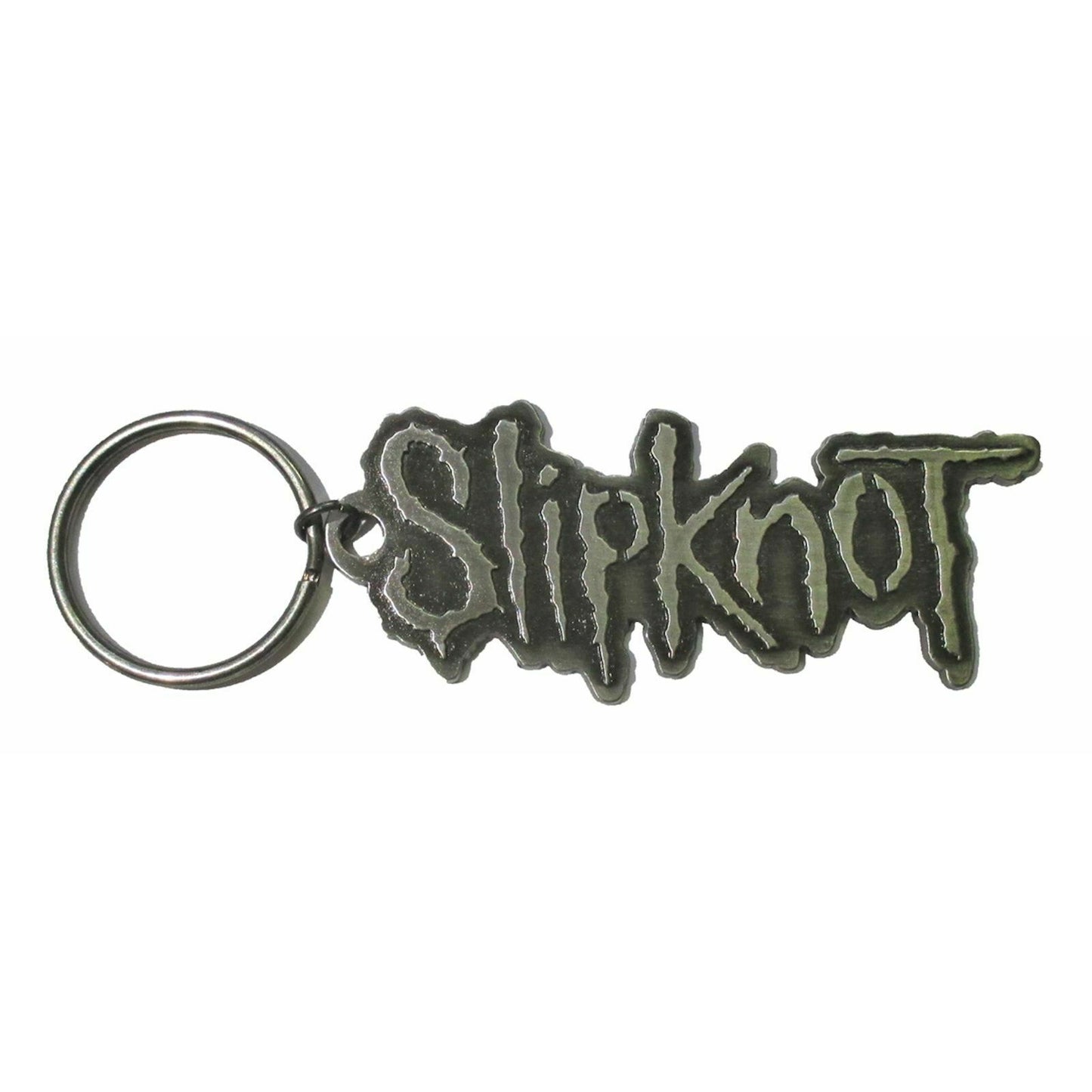 Slipknot Silver Logo Chrome Metal Keychain Plastic Key Chain Front