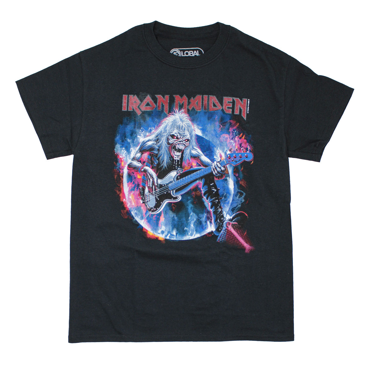 Iron Maiden Bass In Smoke Mens T-shirt Front