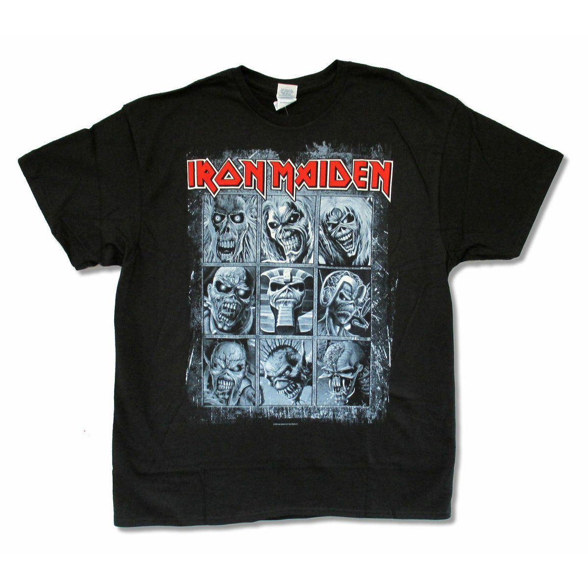 Iron Maiden 9 Faces Of Ed Album Covers T-shirt Front
