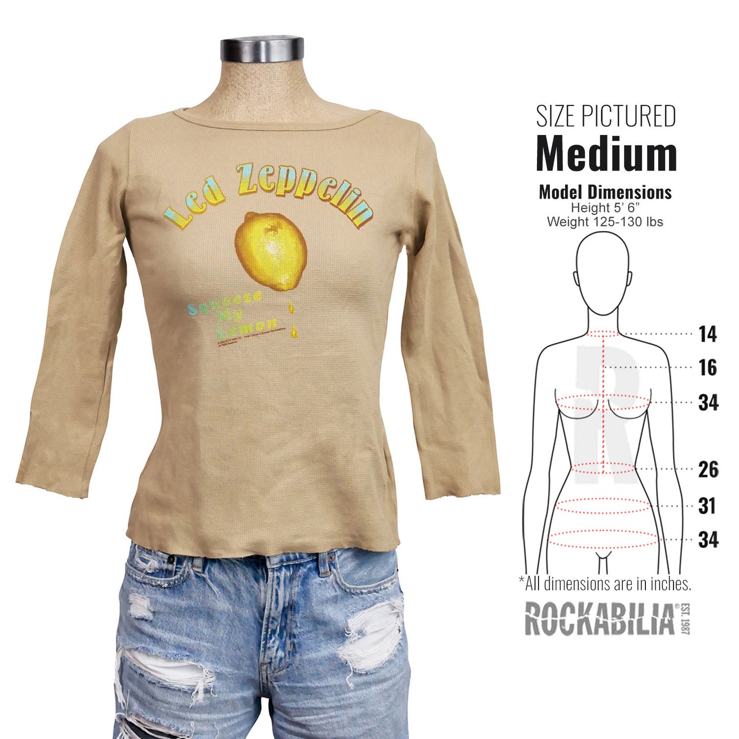 Led Zeppelin Squeeze My Lemon Thermal Junior Top Alt 3