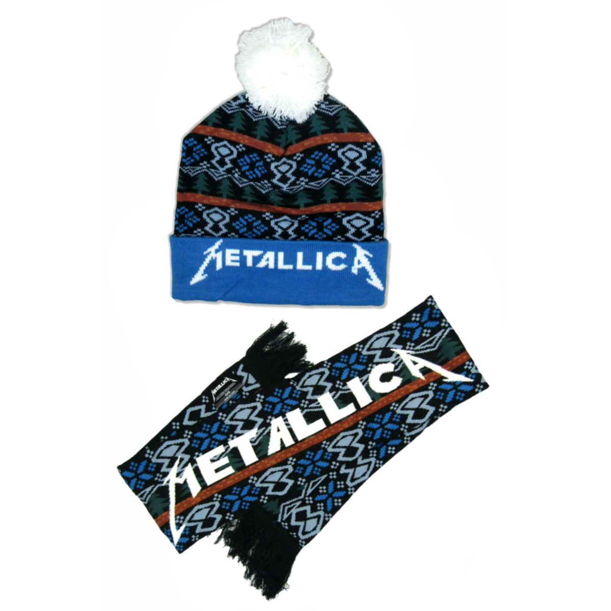 Metallica Winter Holiday Beanie Hat And Scarf Combo Gift Set Beanie Front