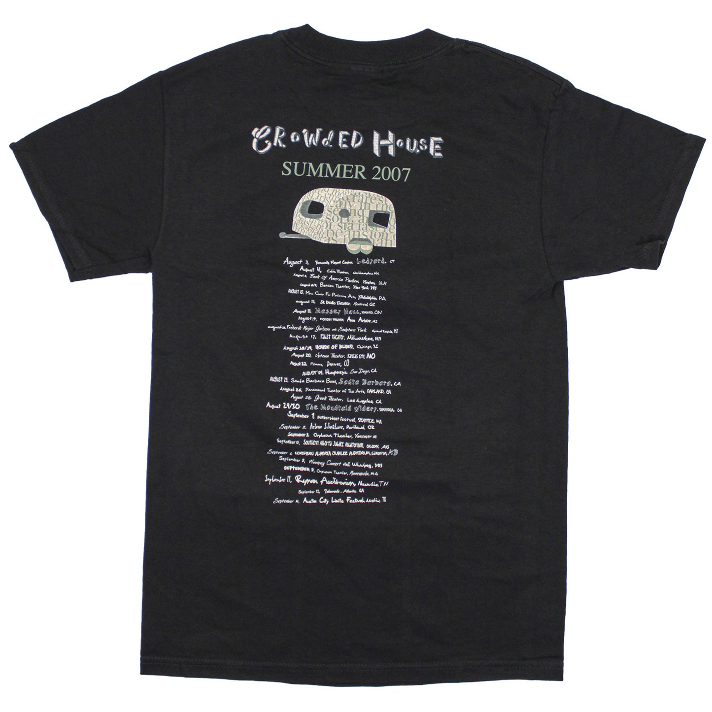 Crowded House Time On Earth Summer 2007 Tour T-shirt Back