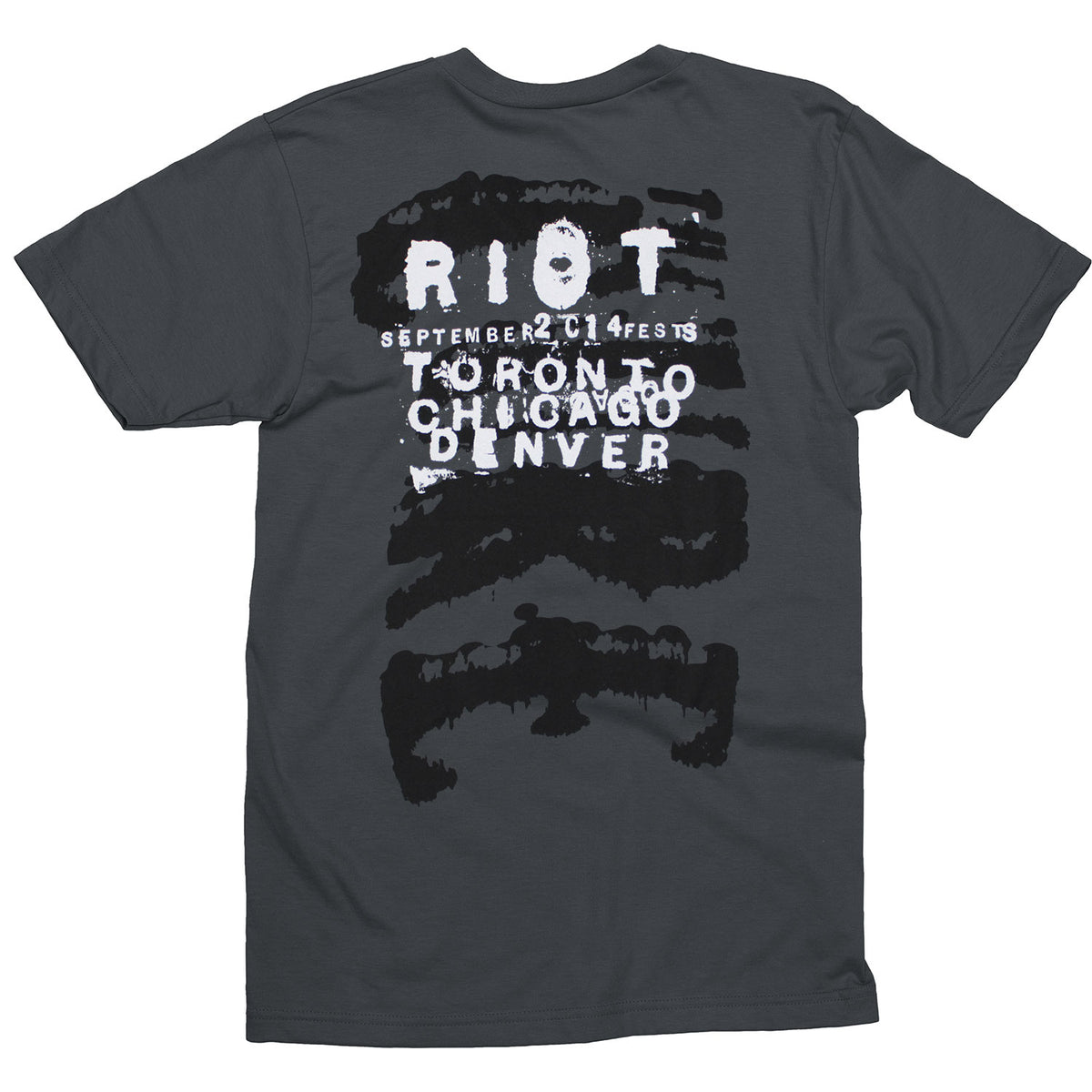 Cure Riot Fest 2014 V-neck T-shirt Back