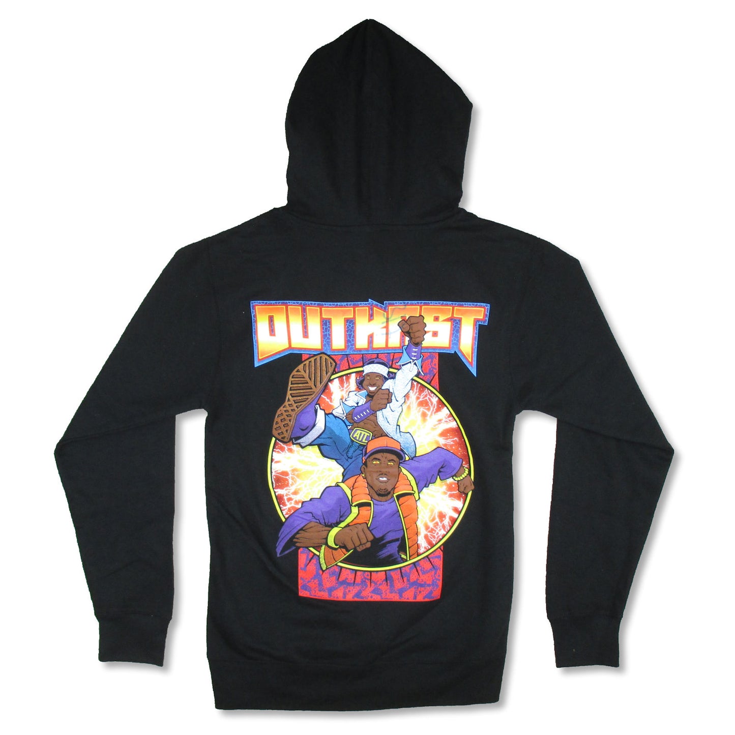 Outkast Kick Illustration Pullover Hoodie Hooded Sweatshirt Back