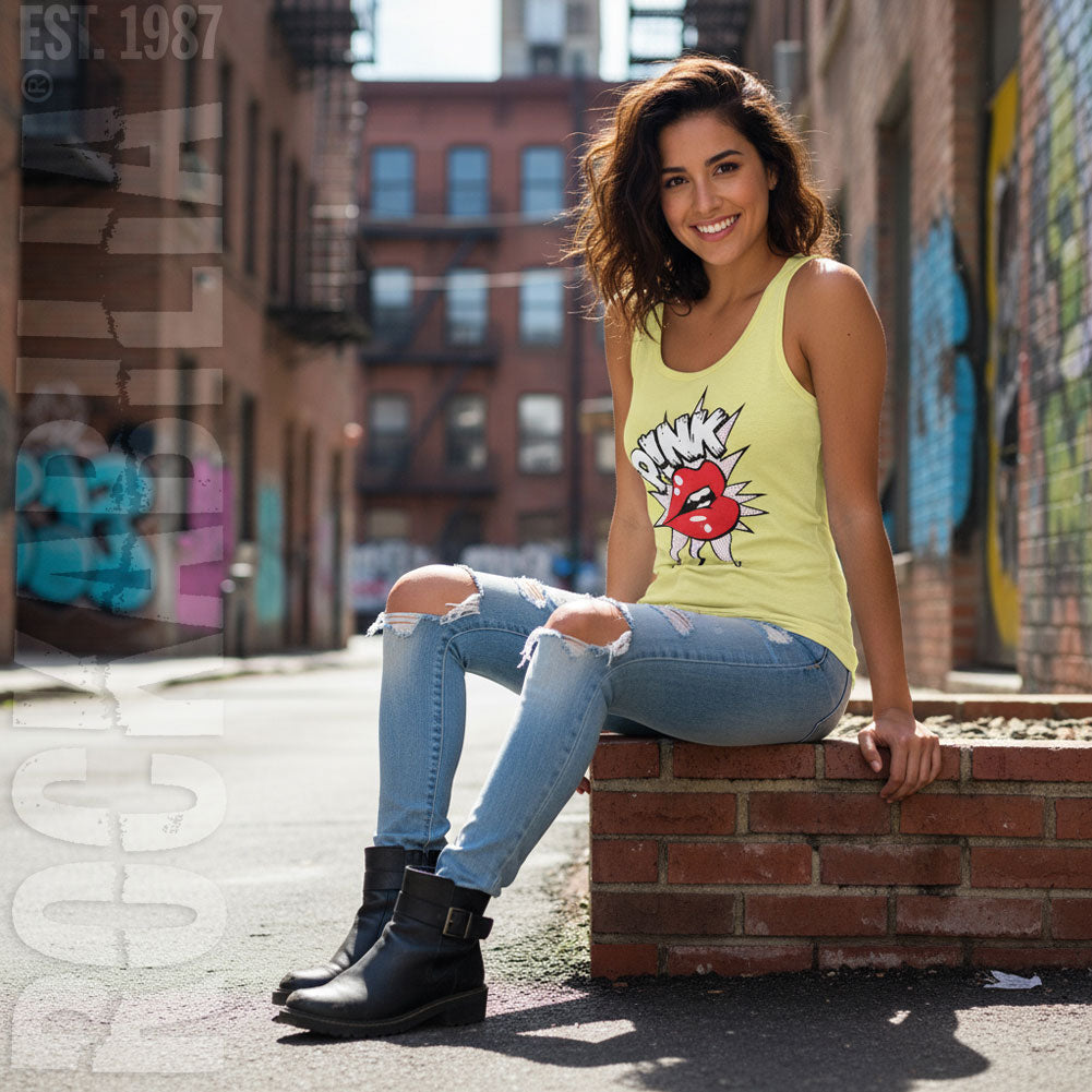 Pink P!nk Lips Tank Top Womens Tank Alt 2