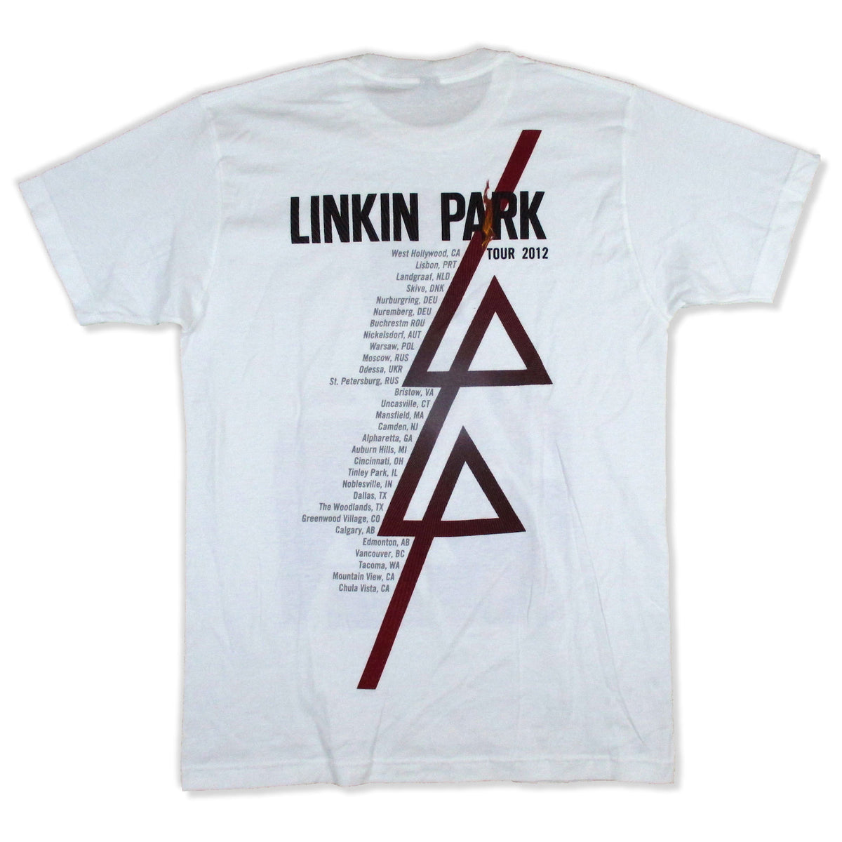Linkin Park Burn It 2012 Tour T-shirt Back