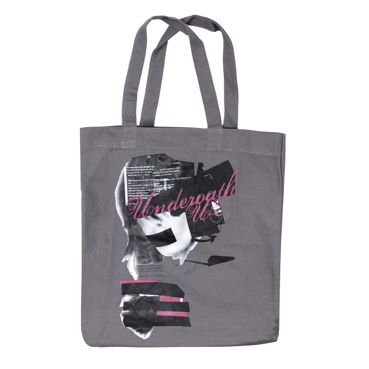Underoath Girl Head Christian Emo / Screamo Grey Canvas Shopper Tote Bag Wallets & Handbags Front