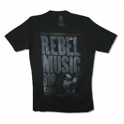Bob Marley Rebel Music Distressed T-shirt Front
