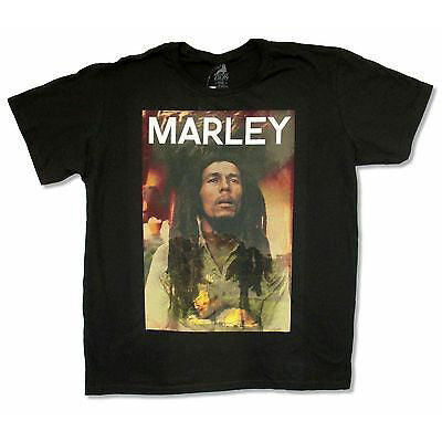 Bob Marley Photo Overlay Lion T-shirt Front