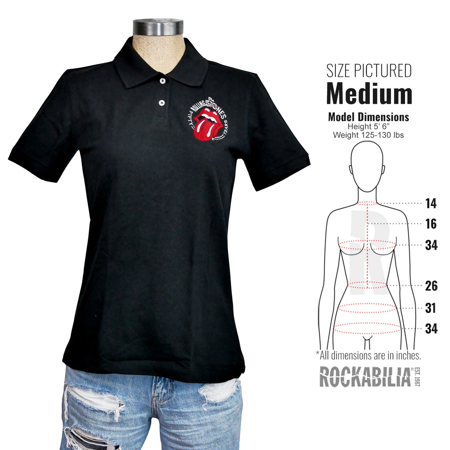 Rolling Stones Fifty Years Polo Junior Top Alt 3