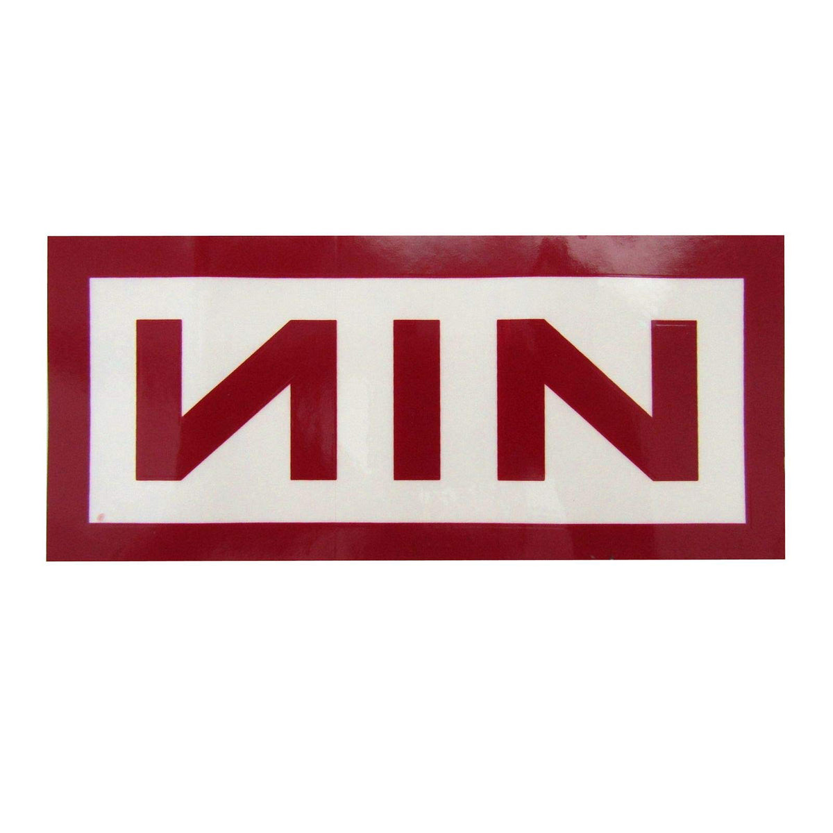 Nine Inch Nails Nin Logo Red And White Square Sticker Sticker Front