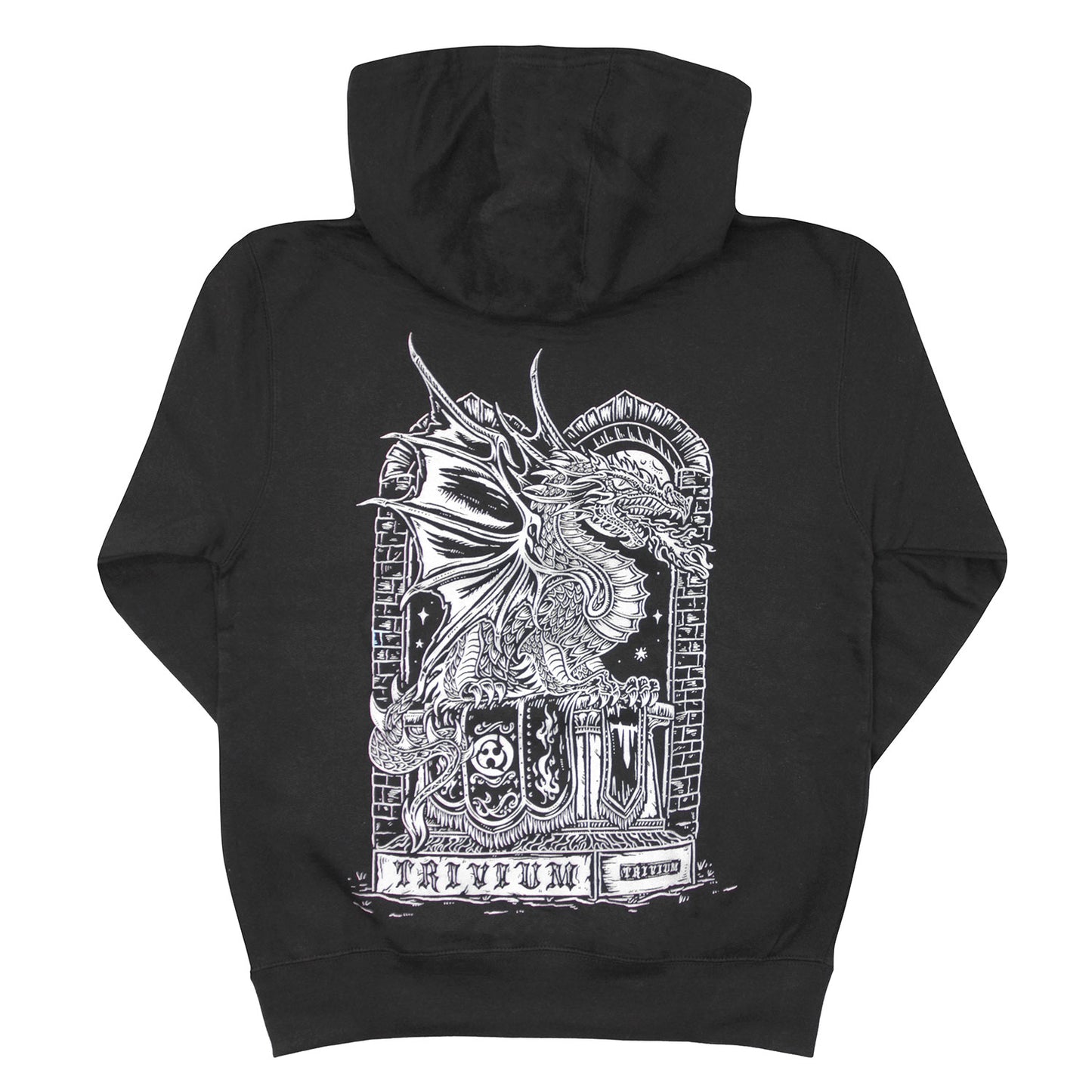 Trivium Dragon Head Pullover Hooded Sweatshirt Back