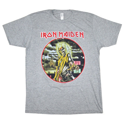 Iron Maiden Gray Killers Tee (Light Heather Gray) T-shirt Front