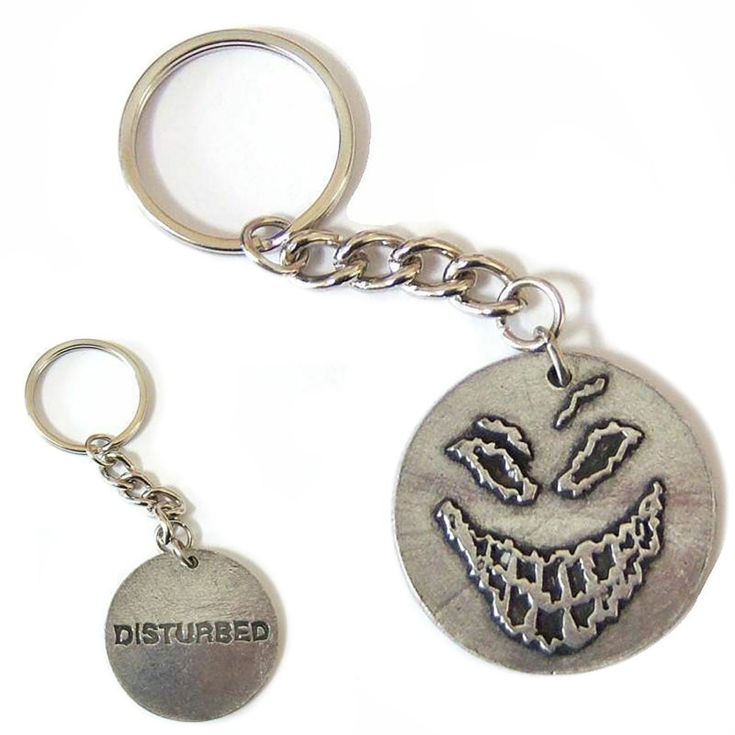 Disturbed Scary Guy Face Logo Metal Key Chain Metal Key Chain Front