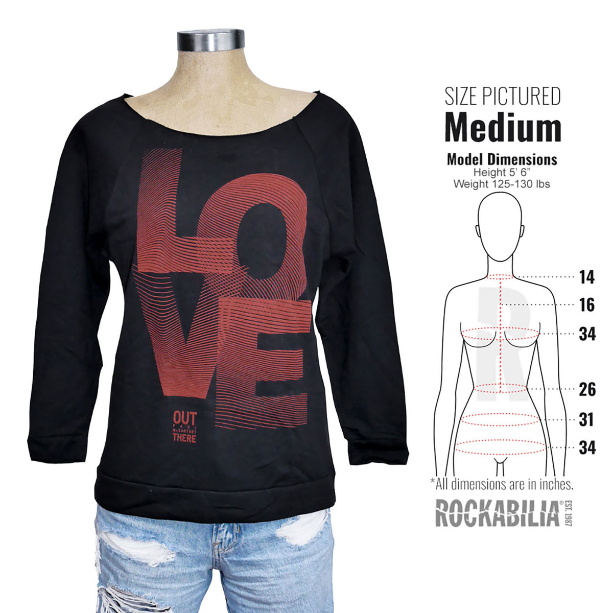 Paul Mccartney Love Lines Long Sleeve Girls Jr Long Sleeve Alt 3