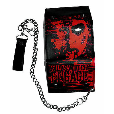 Killswitch Engage Zombie Black Faux Leather Trifold Chain Wallet Tri-Fold Wallet Back