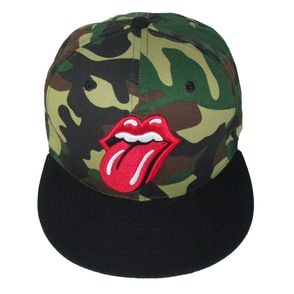 Rolling Stones Camouflage Flat Brim Baseball Cap Baseball Cap Back