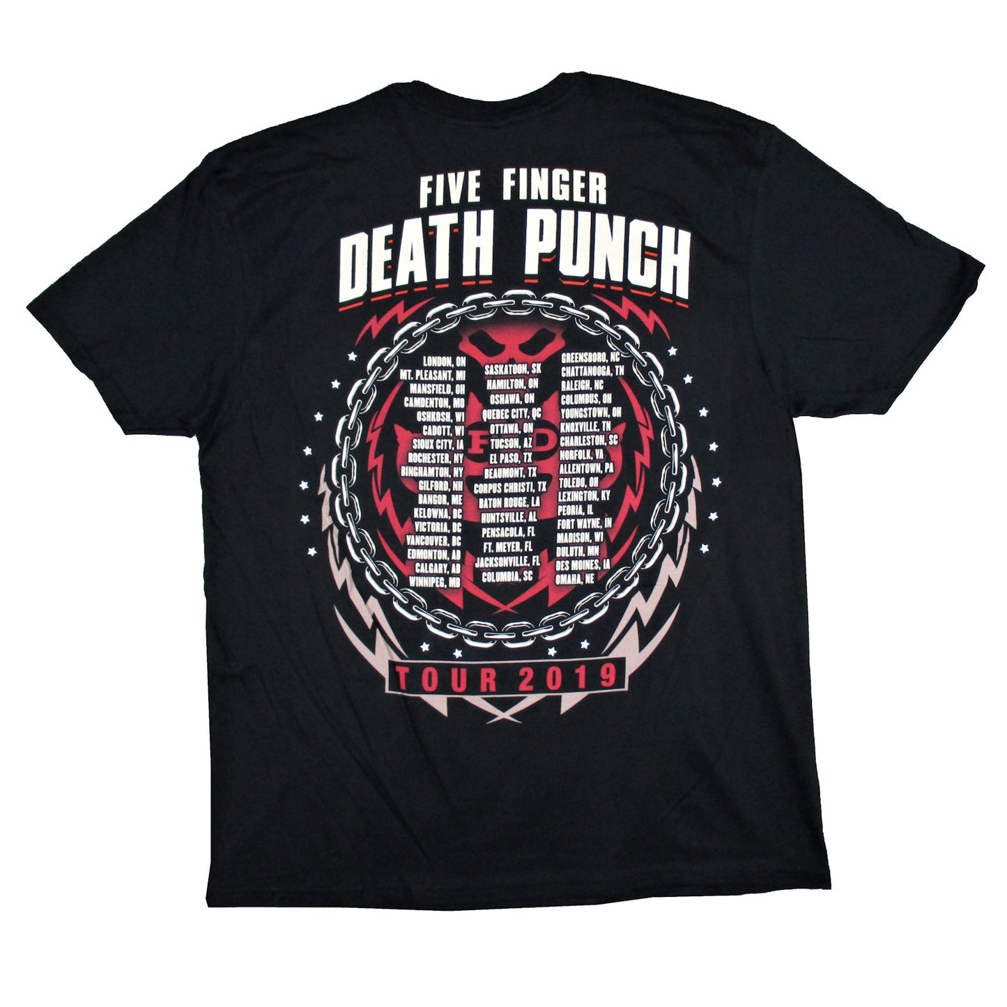 Five Finger Death Punch Original Zombie Kill 2019 World Tour Concert T-shirt Back
