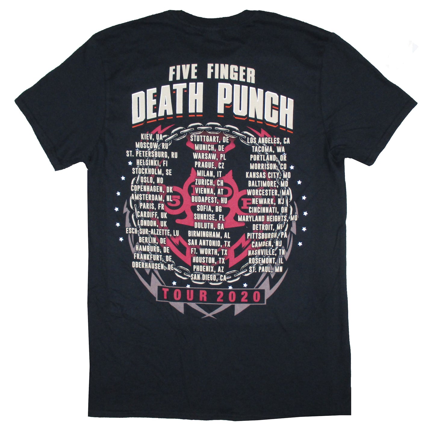 Five Finger Death Punch Zombie Kill World Tour 2020 Kiev - St Paul T-shirt Back